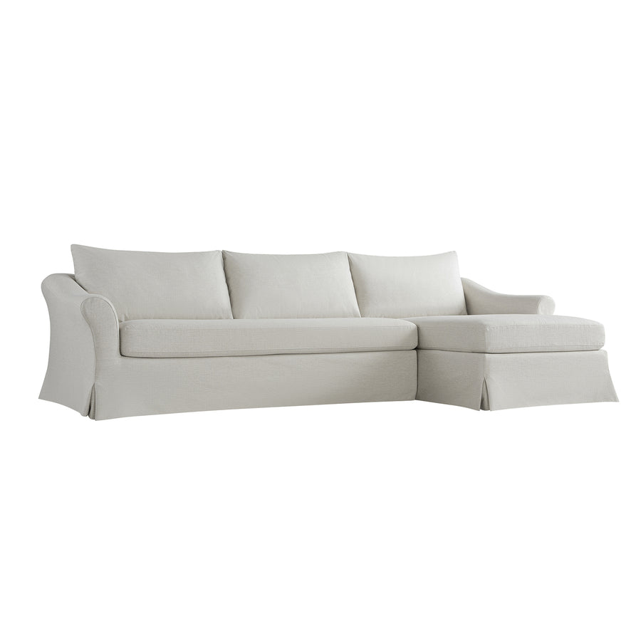 Frognal Modular Loose Cover Grande Right Hand Facing Chaise Sofa, Beige Weave - daals