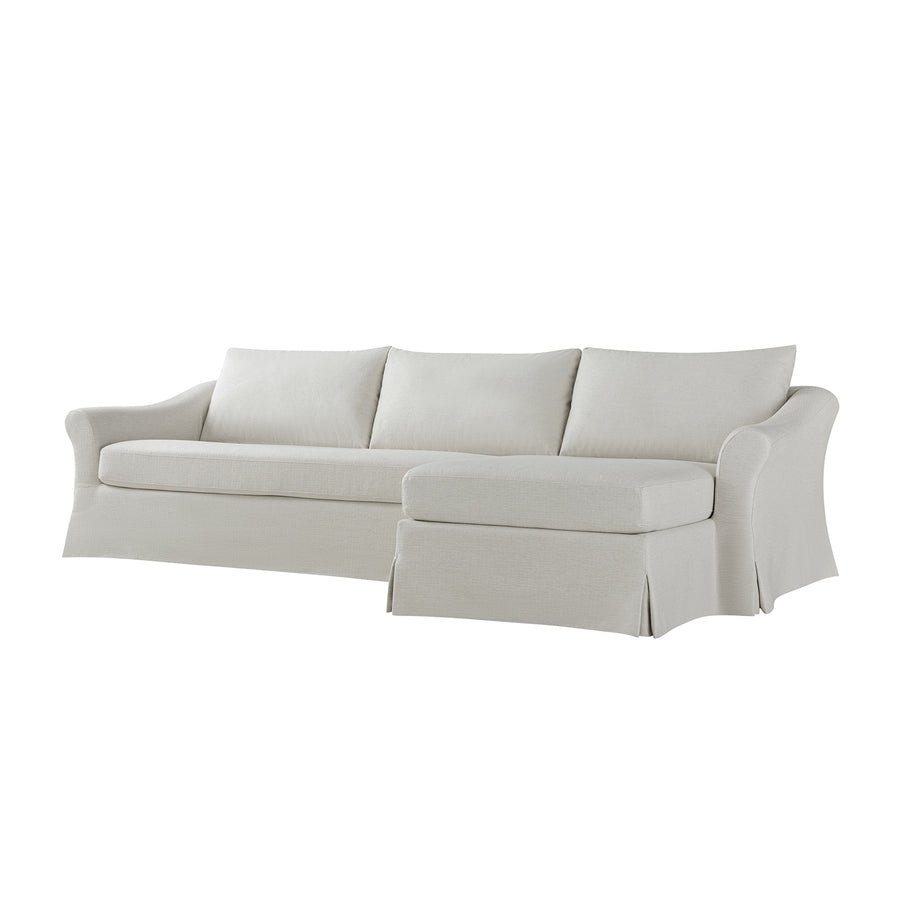 Frognal Modular Loose Cover Grande Right Hand Facing Chaise Sofa, Beige Weave - daals
