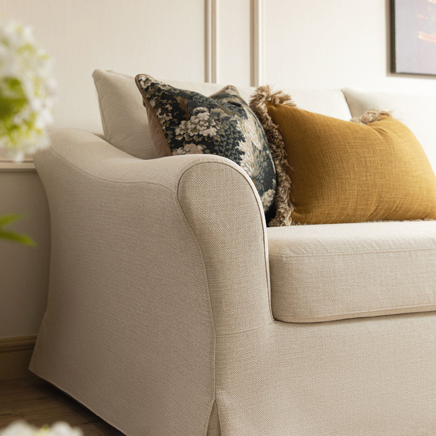 Frognal Modular Loose Cover Grande Right Hand Facing Chaise Sofa, Beige Weave - daals