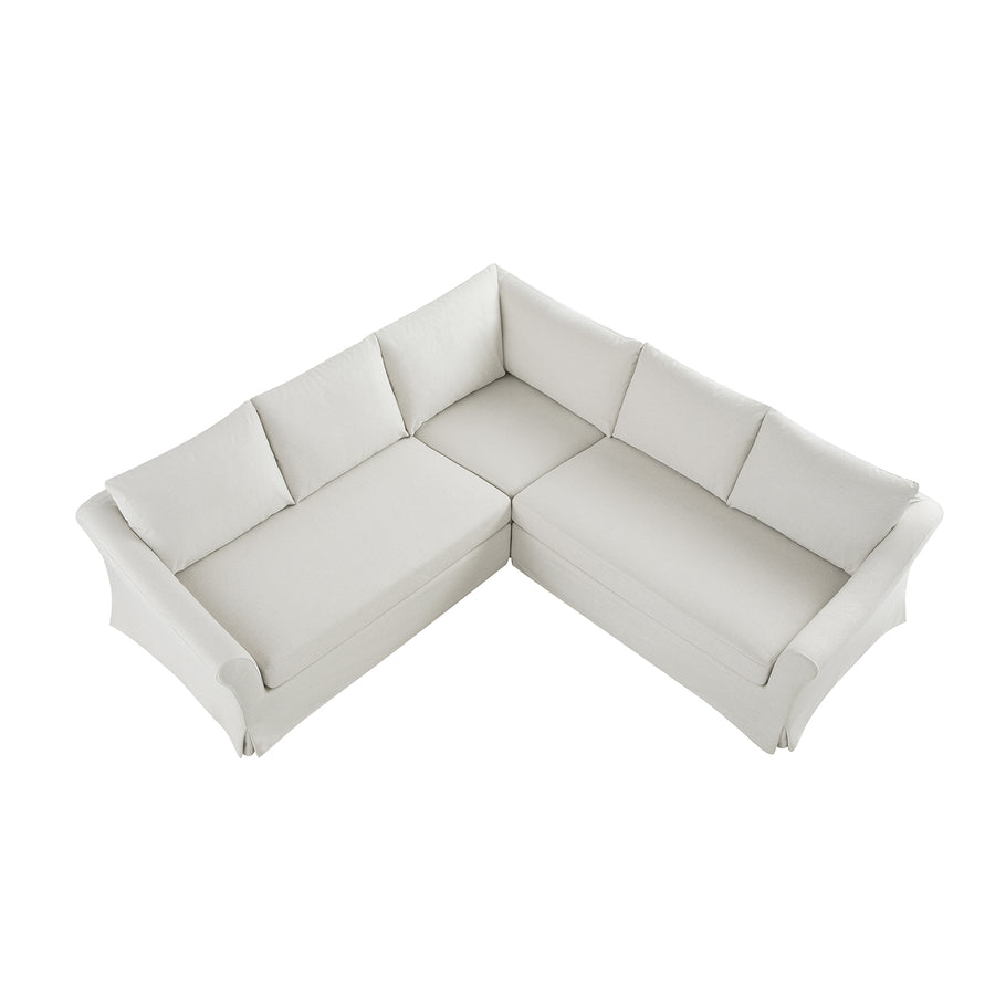 Frognal Modular Loose Cover Large 260cm Corner Sofa, Beige Weave