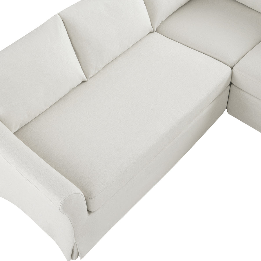 Frognal Modular Loose Cover Large 260cm Corner Sofa, Beige Weave