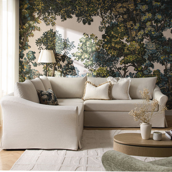 Frognal Modular Loose Cover Large 260cm Corner Sofa, Beige Weave