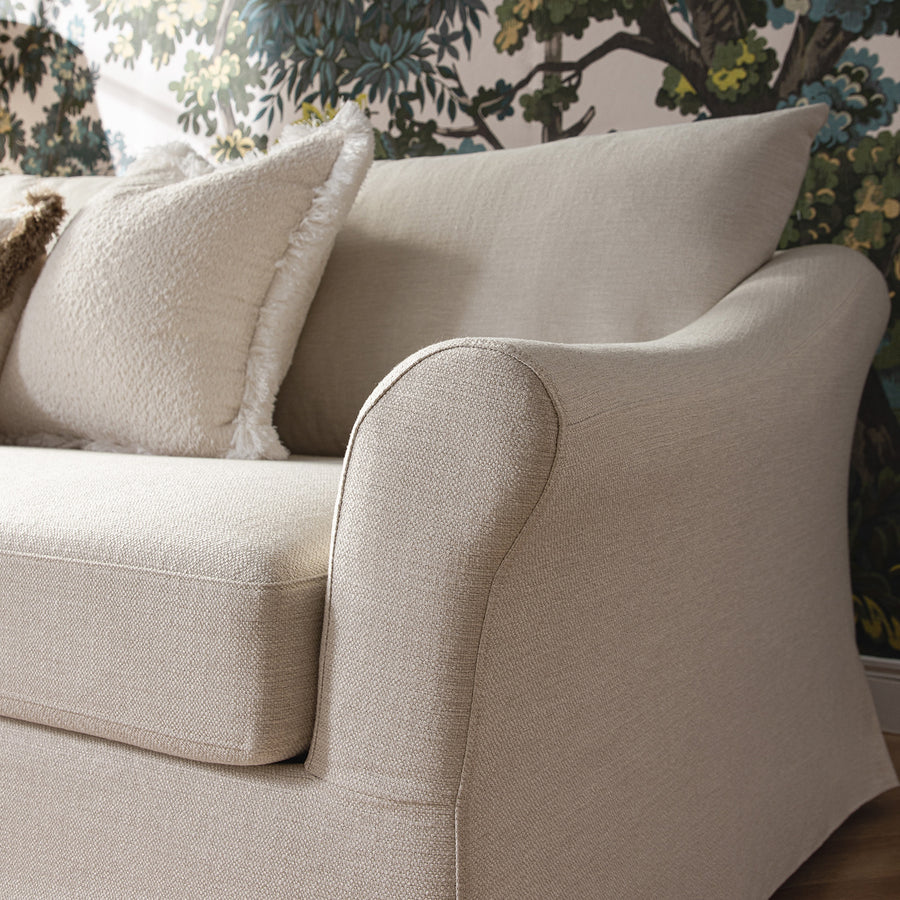 Frognal Modular Loose Cover Large 260cm Corner Sofa, Beige Weave