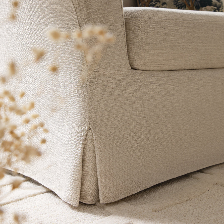 Frognal Modular Loose Cover Large 260cm Corner Sofa, Beige Weave