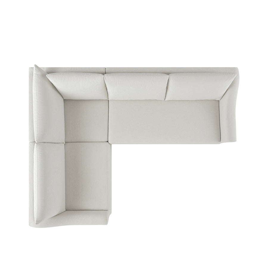 Frognal Modular Loose Cover Large Left Hand Facing L-Shape Corner Sofa, Beige Weave - daals