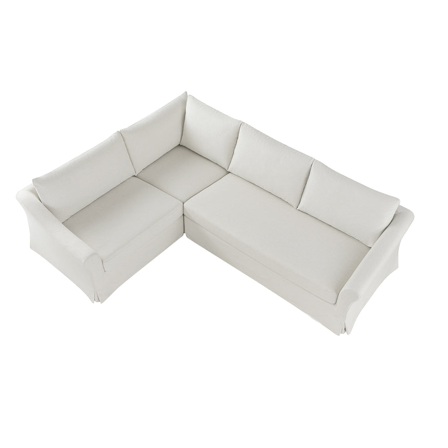 Frognal Modular Loose Cover Large Left Hand Facing L-Shape Corner Sofa, Beige Weave - daals