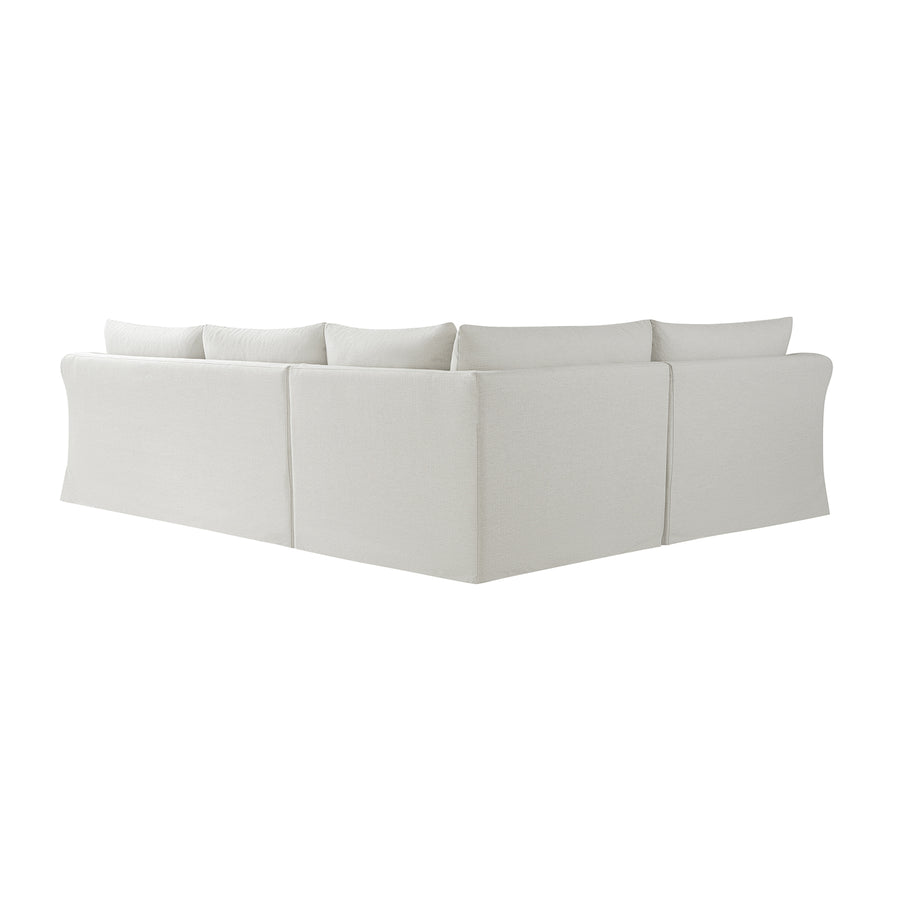 Frognal Modular Loose Cover Large Left Hand Facing L-Shape Corner Sofa, Beige Weave - daals