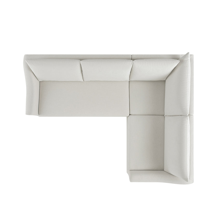 Frognal Modular Loose Cover Large Right Hand Facing L-Shape Corner Sofa, Beige Weave - daals