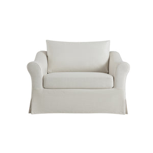 Frognal Modular Loose Cover Loveseat, Beige Weave
