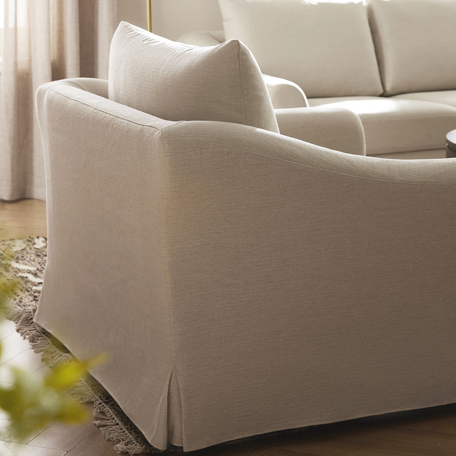 Frognal Modular Loose Cover Loveseat, Beige Weave