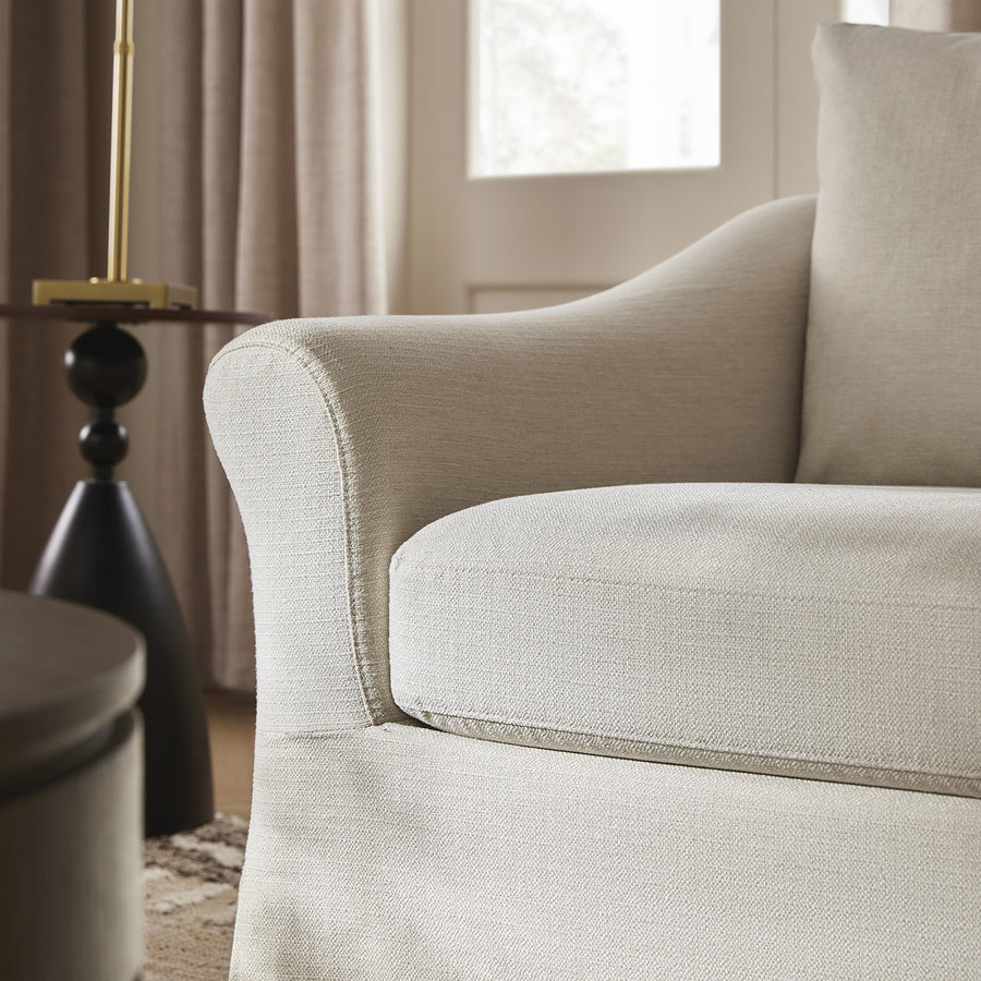 Frognal Modular Loose Cover Loveseat, Beige Weave