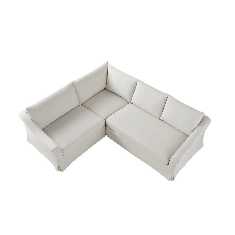 Frognal Modular Loose Cover Left Hand Facing L-Shape Corner Sofa, Beige Weave
