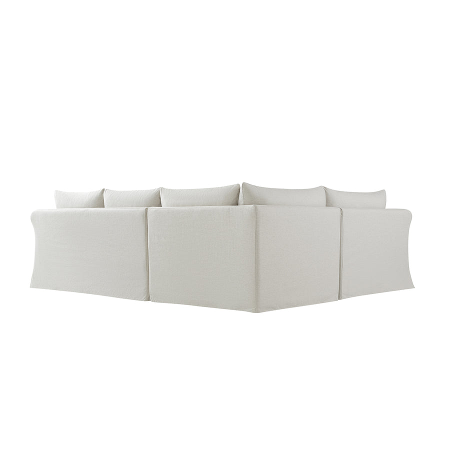 Frognal Modular Loose Cover Left Hand Facing L-Shape Corner Sofa, Beige Weave