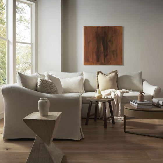 Frognal Modular Loose Cover Left Hand Facing L-Shape Corner Sofa, Beige Weave