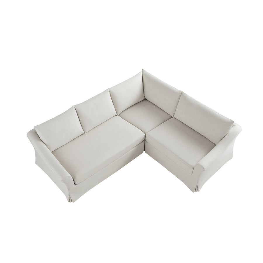 Frognal Modular Loose Cover Right Hand Facing L-Shape Corner Sofa, Beige Weave - daals