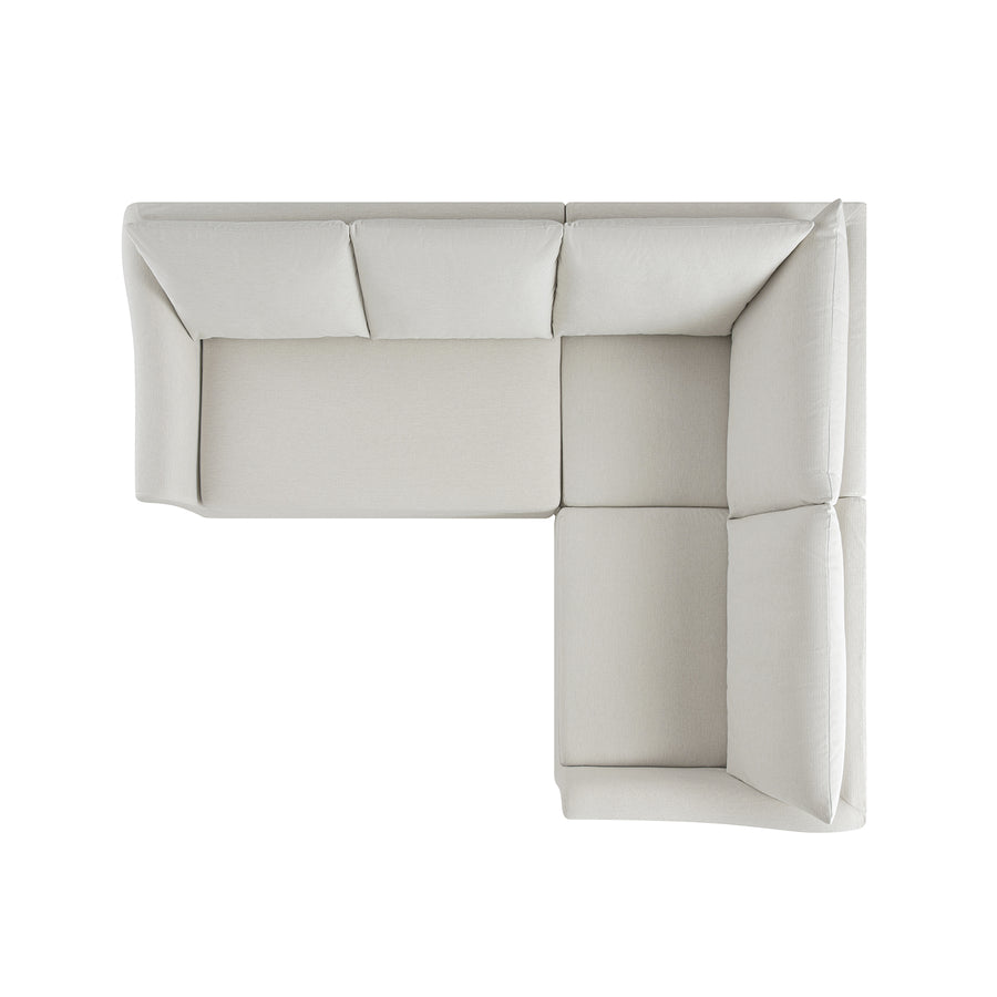 Frognal Modular Loose Cover Right Hand Facing L-Shape Corner Sofa, Beige Weave - daals
