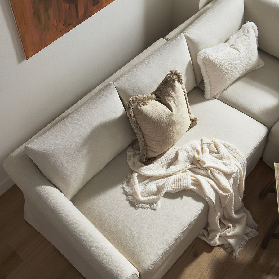 Frognal Modular Loose Cover Right Hand Facing L-Shape Corner Sofa, Beige Weave - daals