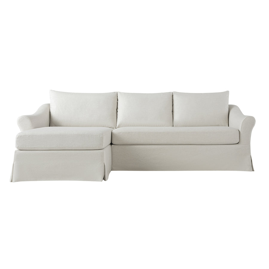 Frognal Modular Loose Cover Extra Large Left Hand Facing Chaise Sofa, Beige Weave