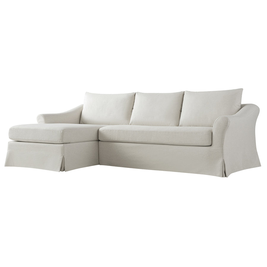 Frognal Modular Loose Cover Extra Large Left Hand Facing Chaise Sofa, Beige Weave