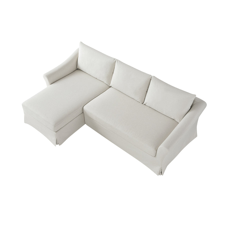 Frognal Modular Loose Cover Extra Large Left Hand Facing Chaise Sofa, Beige Weave