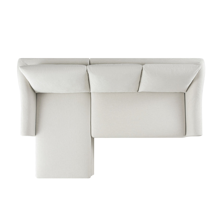 Frognal Modular Loose Cover Extra Large Left Hand Facing Chaise Sofa, Beige Weave