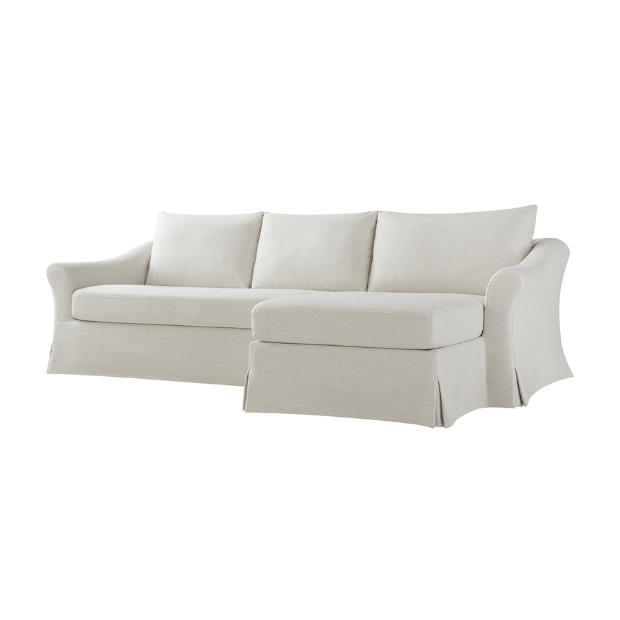 Frognal Modular Loose Cover Extra Large Right Hand Facing Chaise Sofa, Beige Weave - daals