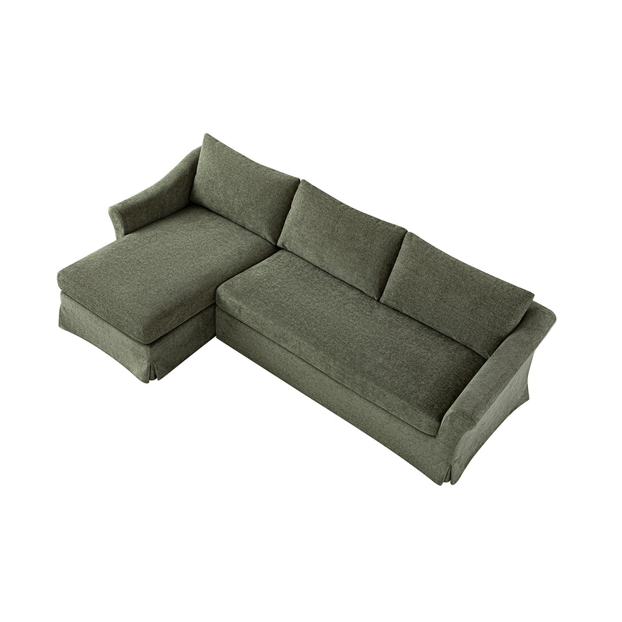 Frognal Modular Loose Cover Grande Left Hand Facing Chaise Sofa, Cypress Chenille
