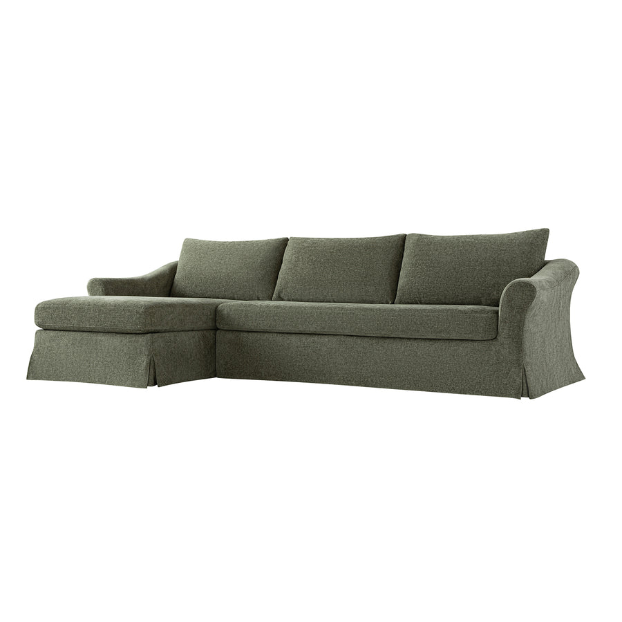 Frognal Modular Loose Cover Grande Left Hand Facing Chaise Sofa, Cypress Chenille