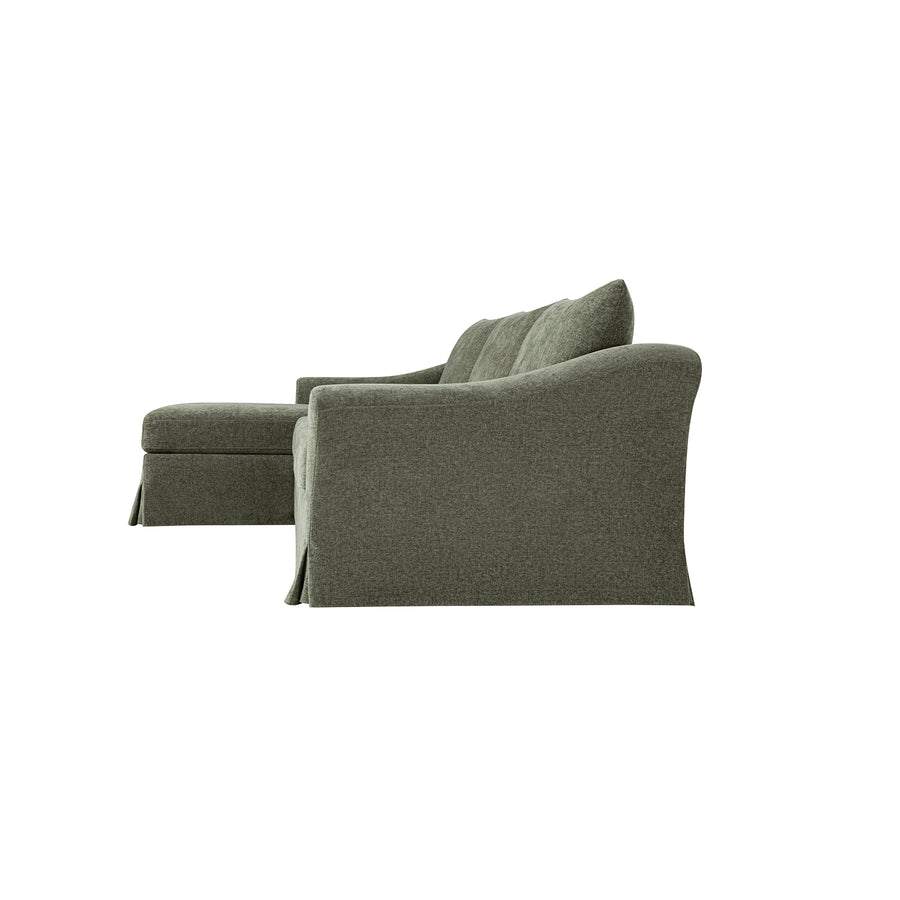 Frognal Modular Loose Cover Grande Left Hand Facing Chaise Sofa, Cypress Chenille
