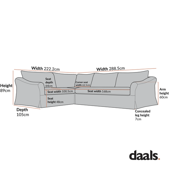 Frognal Modular Loose Cover Large Left Hand Facing L-Shape Corner Sofa, Beige Weave