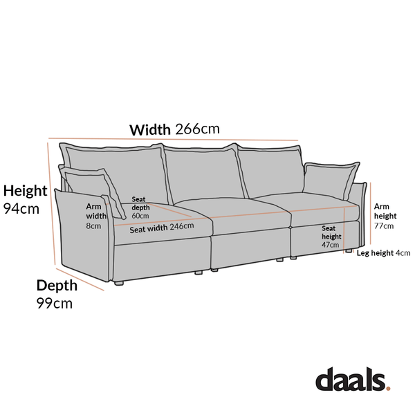 Byron Pillow Edge Moss Green Velvet Modular Sofa, 3-Seater
