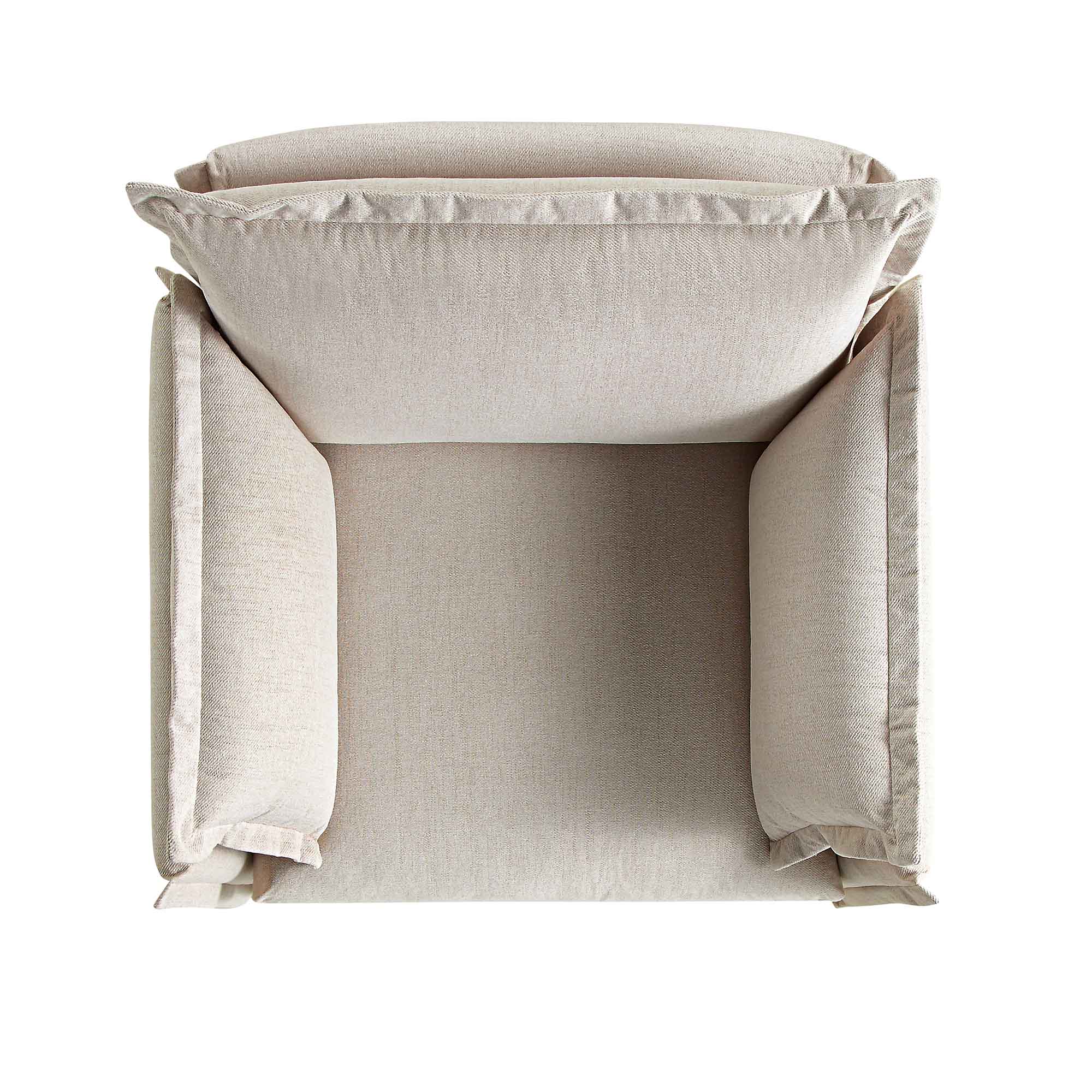 Byron Pillow Edge Beige Fabric Modular Sofa, 1-Seater