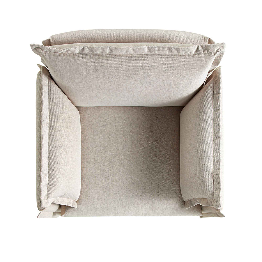 Byron Pillow Edge Beige Fabric Modular Sofa, 1 - Seater - daals