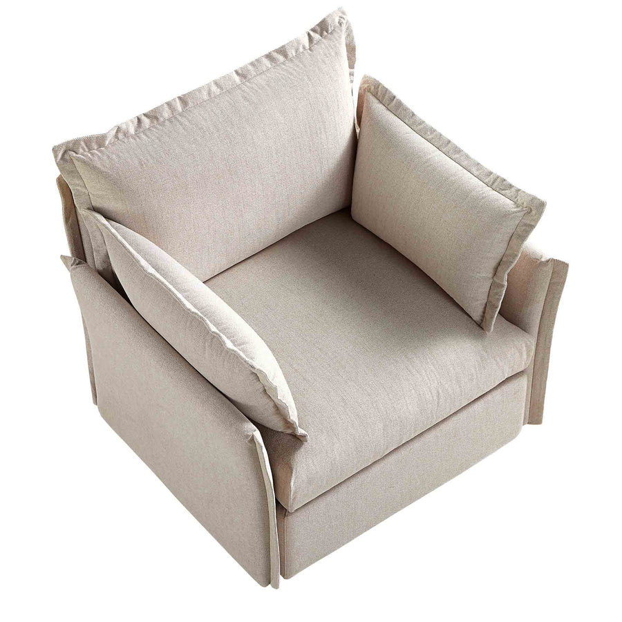 Byron Pillow Edge Beige Fabric Modular Sofa, 1 - Seater - daals