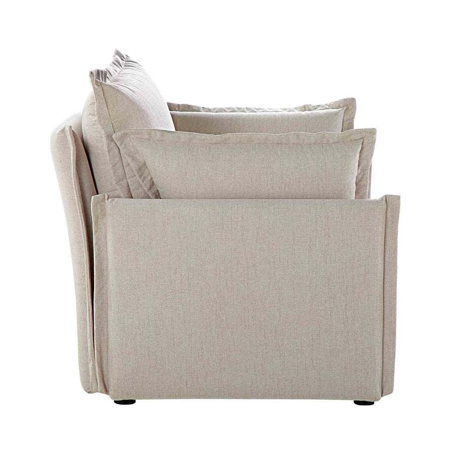 Byron Pillow Edge Beige Fabric Modular Sofa, 1 - Seater - daals