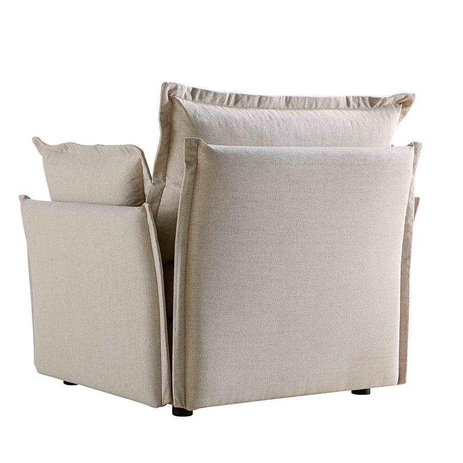 Byron Pillow Edge Beige Fabric Modular Sofa, 1 - Seater - daals