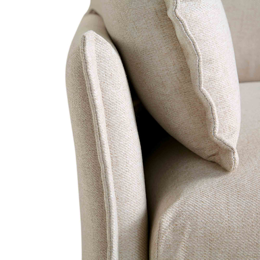Byron Pillow Edge Beige Fabric Modular Sofa, 1 - Seater - daals