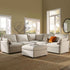 Byron Pillow Edge Beige Fabric Modular Sofa, 5 - Seater Corner & Stool Set - daals