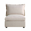 Byron Pillow Edge Beige Fabric Modular Sofa, 1 Seater Armless