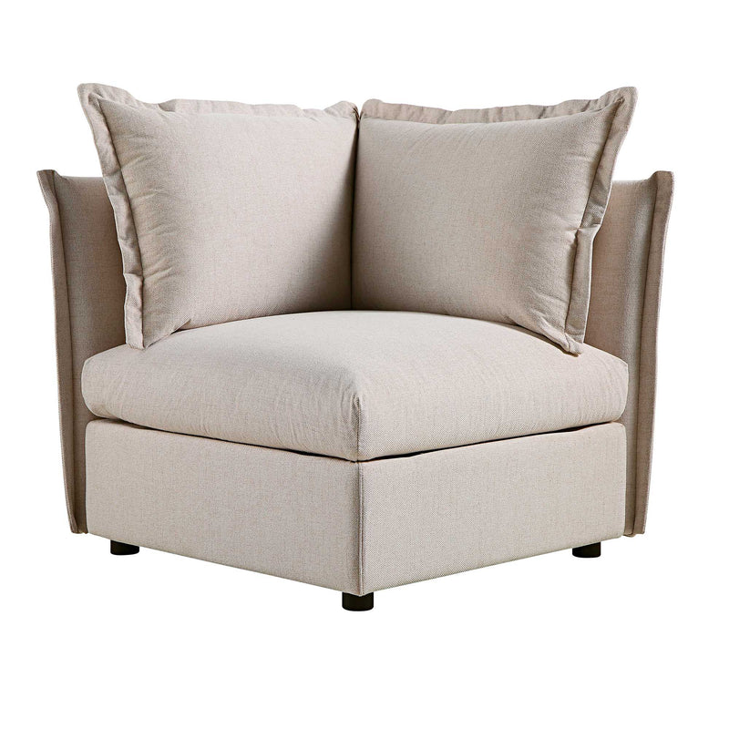 Byron Pillow Edge Beige Fabric Modular Sofa, 1 - Seater Corner - daals