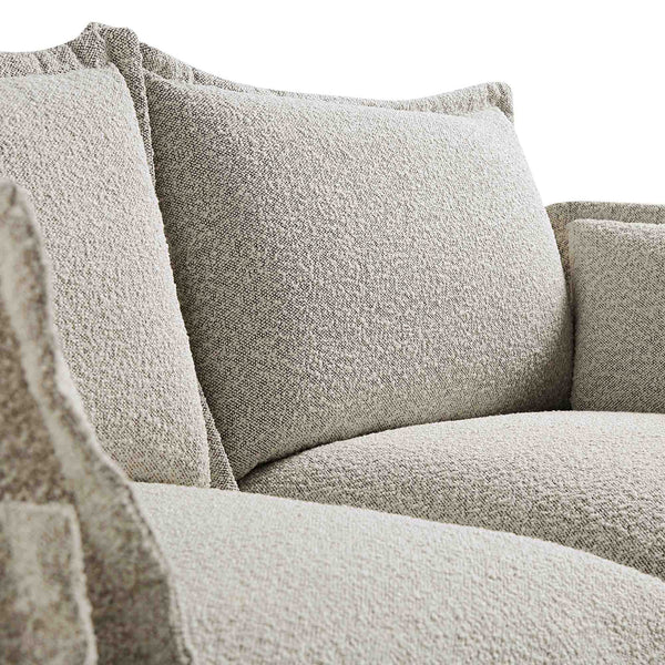 Byron Pillow Edge Mist Grey Boucle Modular Sofa, 2-Seater