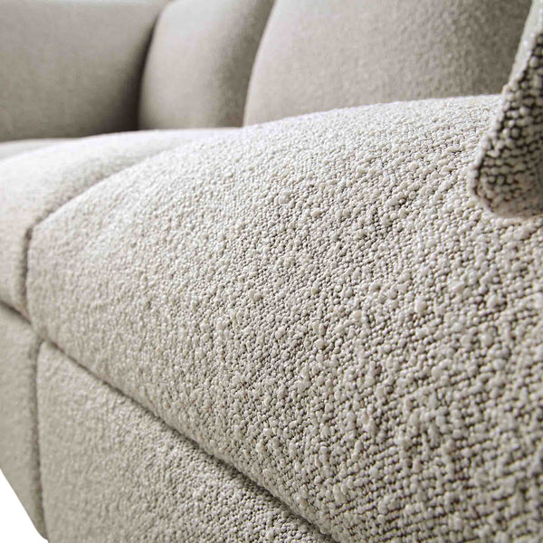 Byron Pillow Edge Mist Grey Boucle Modular Sofa, 5-Seater Corner