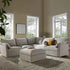 Byron Pillow Edge Mist Grey Boucle Modular Sofa, 5 - Seater Corner & Stool Set - daals