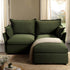 Byron Pillow Edge Moss Green Velvet Modular Sofa, 2 - Seater Chaise - daals