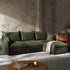 Byron Pillow Edge Moss Green Velvet Modular Sofa, 3 - Seater Chaise - daals