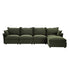 Byron Pillow Edge Moss Green Velvet Modular Sofa, 4 - Seater Chaise - daals