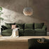 Byron Pillow Edge Moss Green Velvet Modular Sofa, 4 - Seater - daals