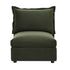 Byron Pillow Edge Moss Green Velvet Modular Sofa, 1 Seater Armless - daals