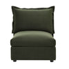 Byron Pillow Edge Moss Green Velvet Modular Sofa, 1 Seater Armless