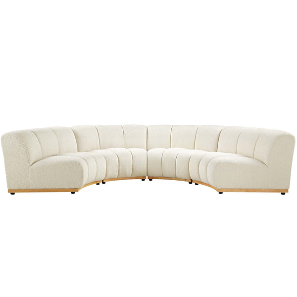 Granvia Ecru Boucle Modular Sofa, 4-Seater Half Circle Sofa
